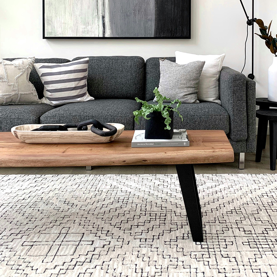 Custom coffee table in a living room