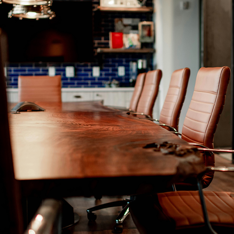Custom live edge conference table for a home or office