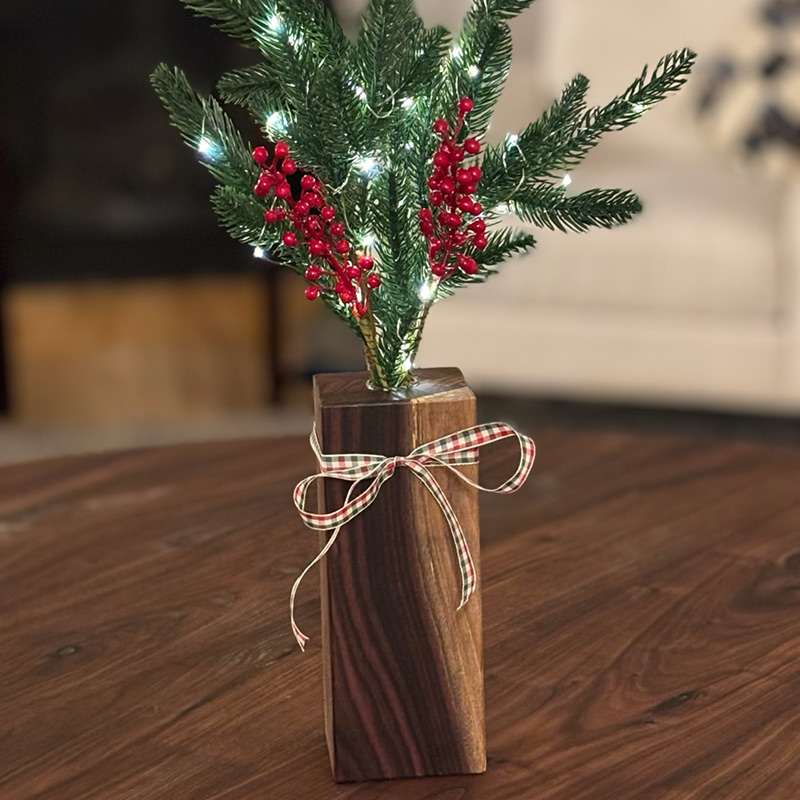 Repurposed Hardwood Vase