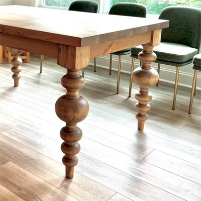 Modern turned wood with round accents