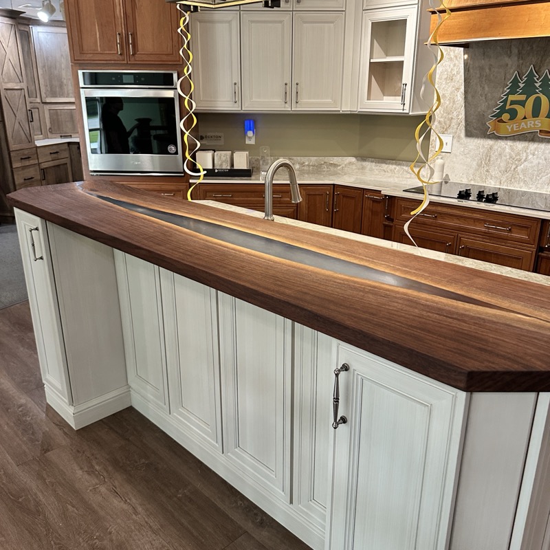 Epoxy Breakfast Bar — handcrafted Black Walnut table by New England Table Company