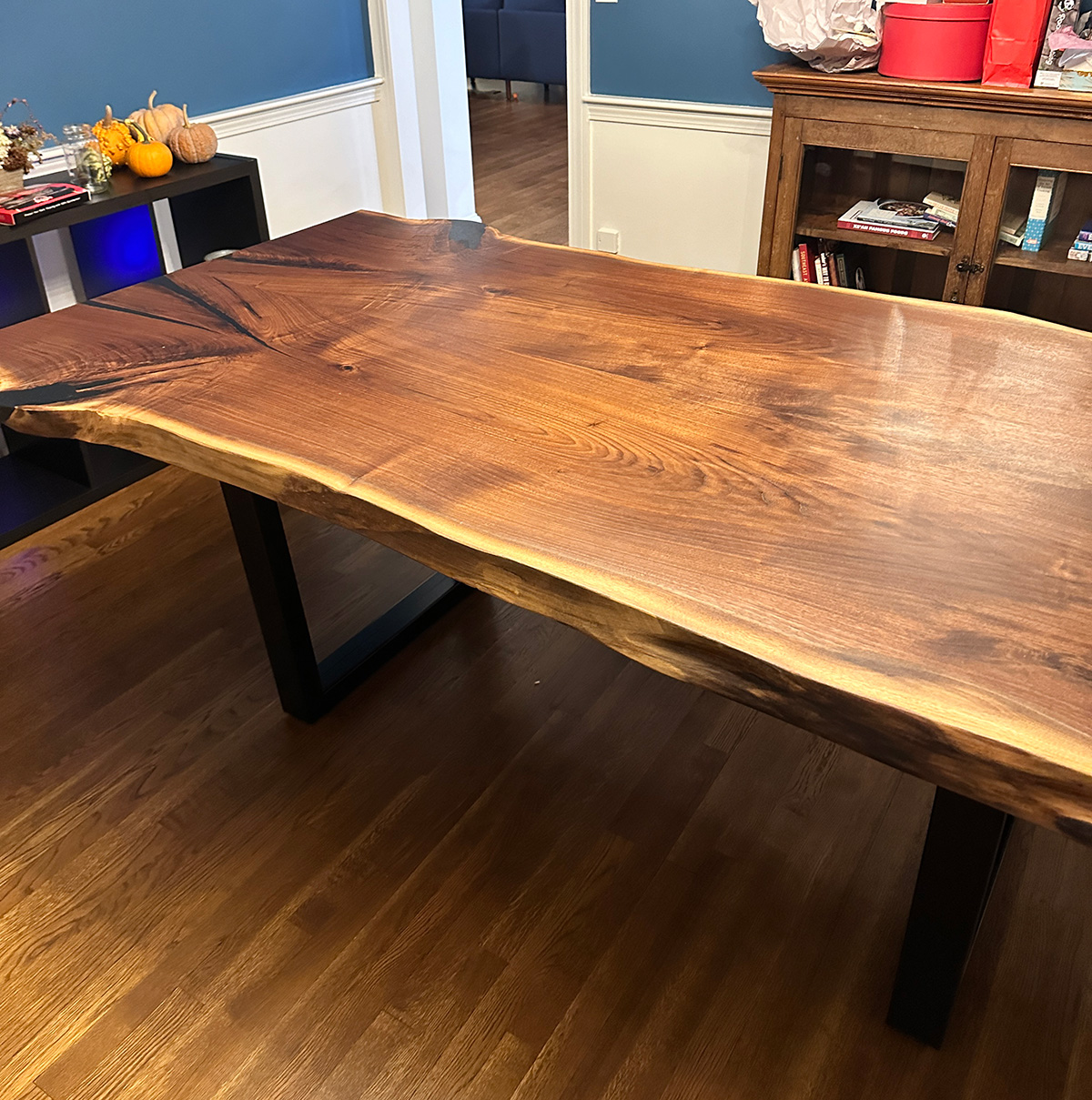 custom furniture : Portsmouth Book Matched Live Edge Table