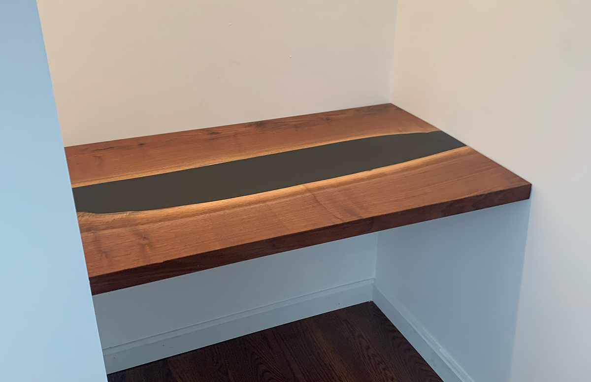 Walnut River Desk — handcrafted Black Walnut table by New England Table Company