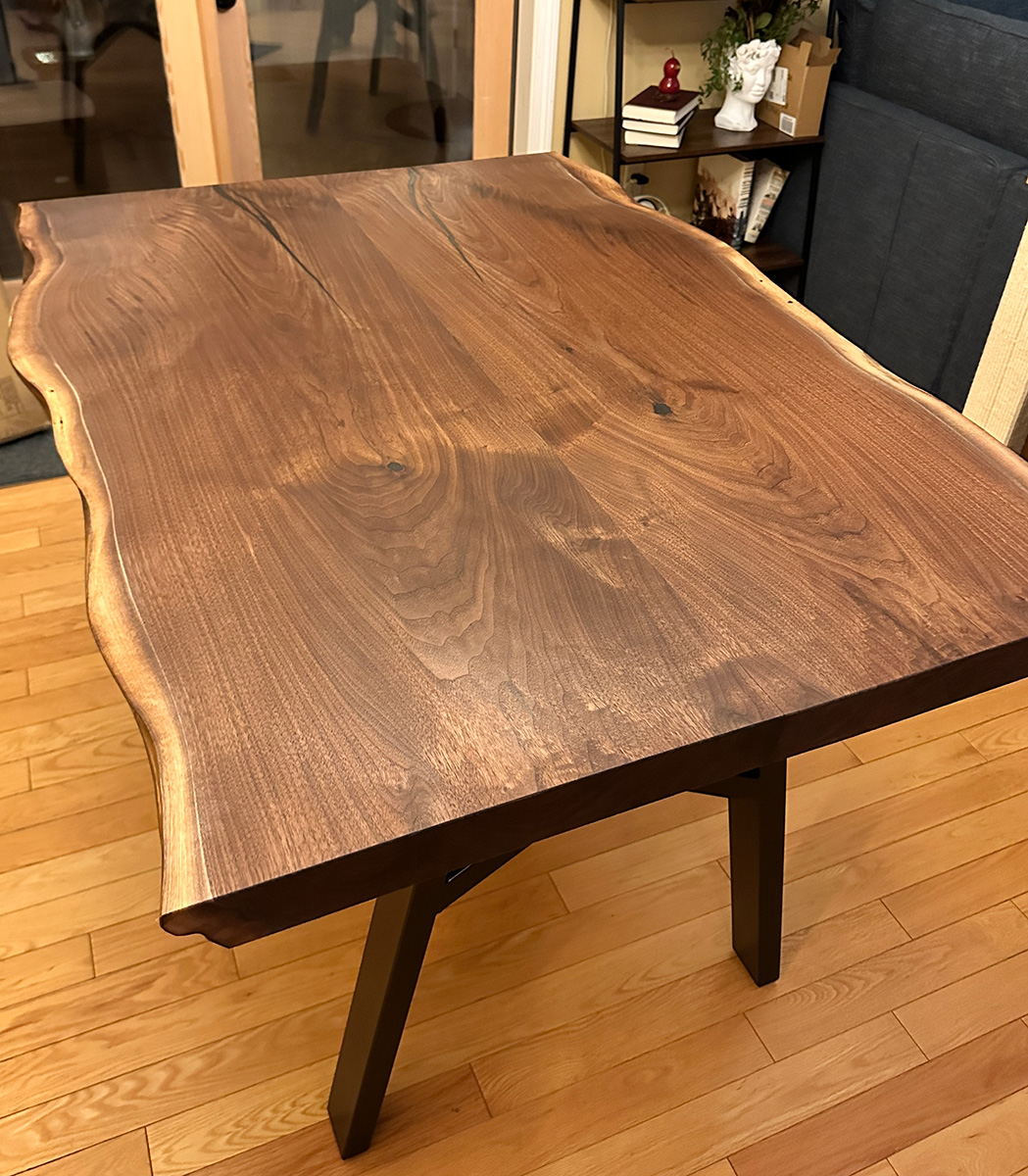 custom furniture : Counter height live edge