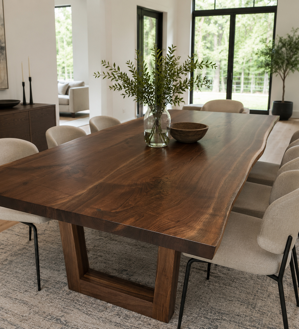 Walnut dining table — handcrafted Black Walnut table by New England Table Company
