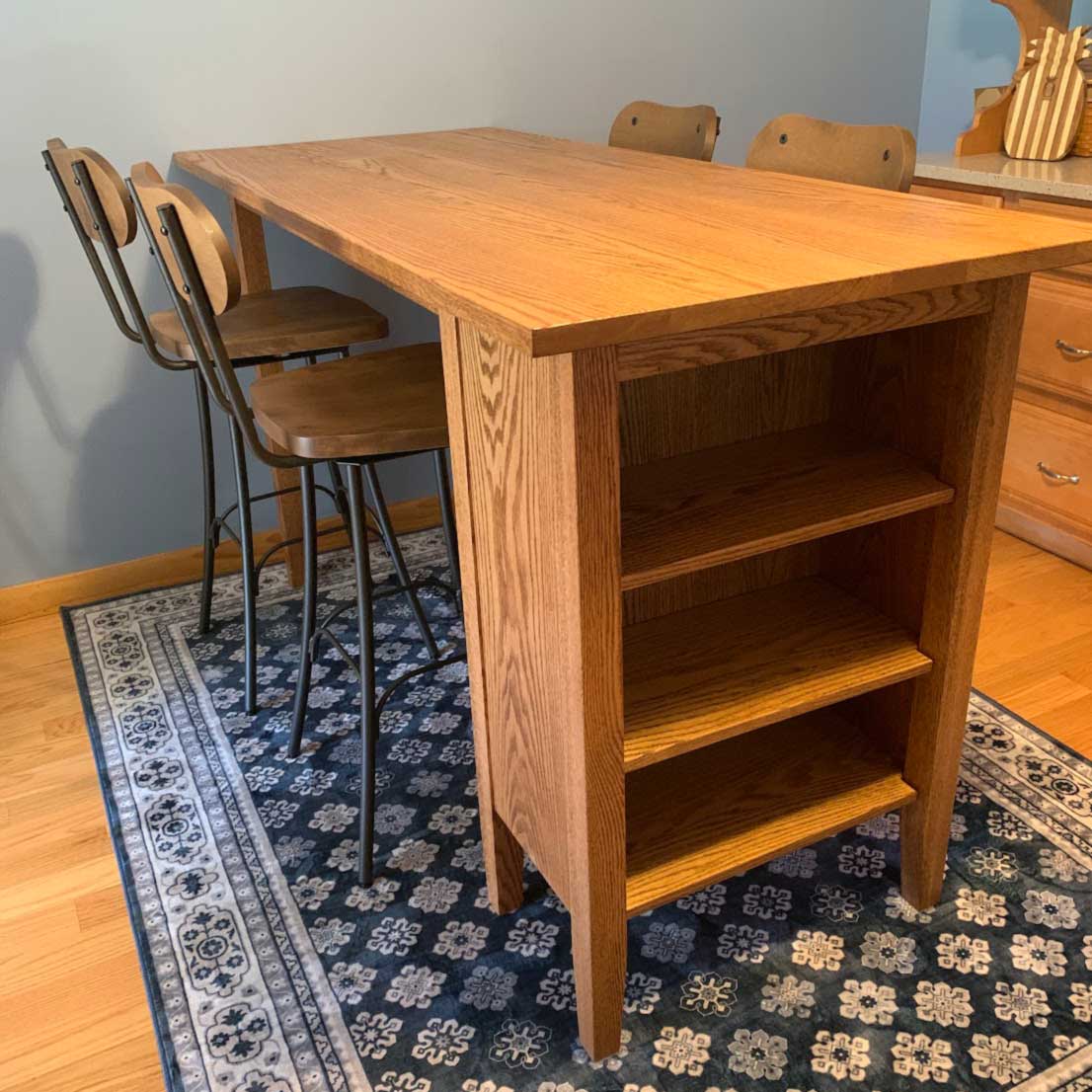 custom furniture : Bookshelf Pub Height Table
