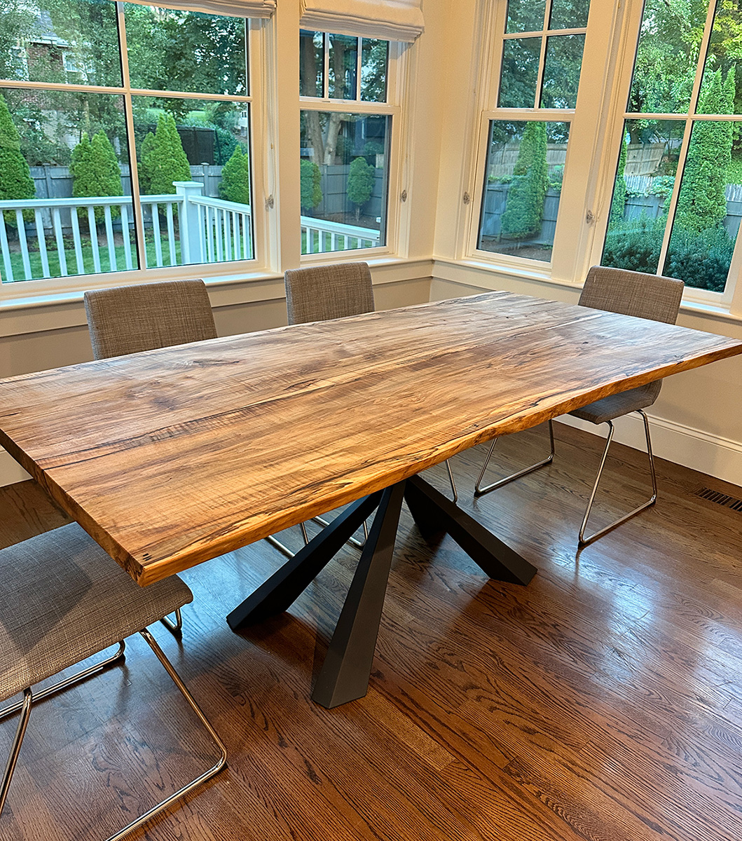Ambrosia Maple Kitchem Table — handcrafted Ambrosia Maple table by New England Table Company