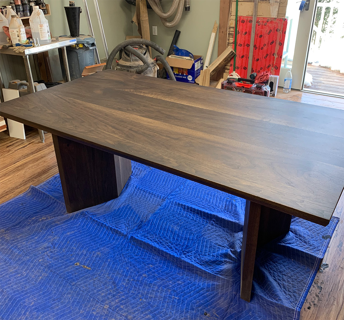 Modern Walnut Dining Table — handcrafted Black Walnut table by New England Table Company