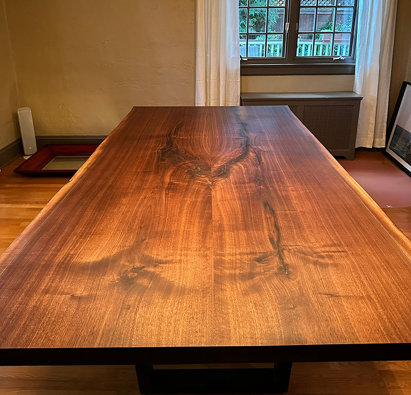 custom furniture : Beautiful book matched walnut